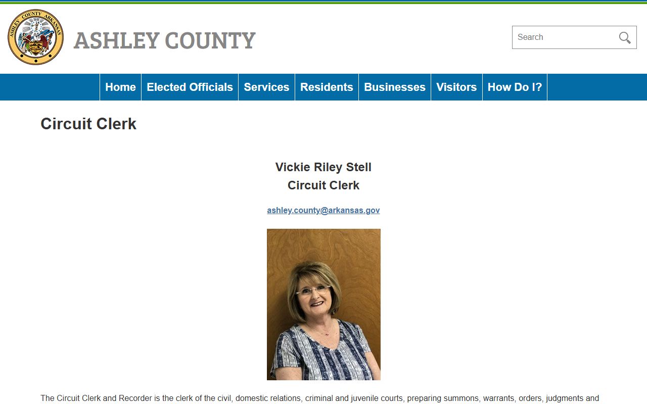 Ashley County divorce decree records - circuit clerk office page
