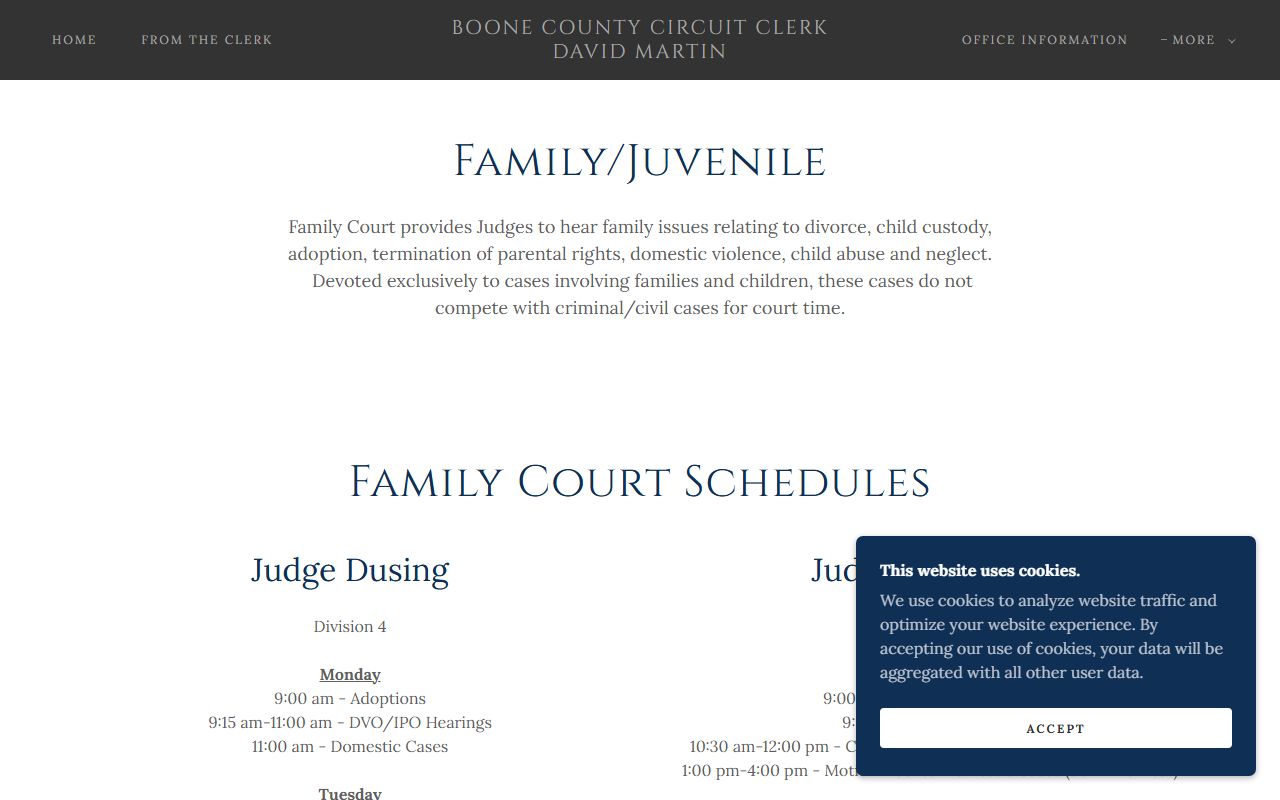 Boone County divorce decree - family and juvenile division