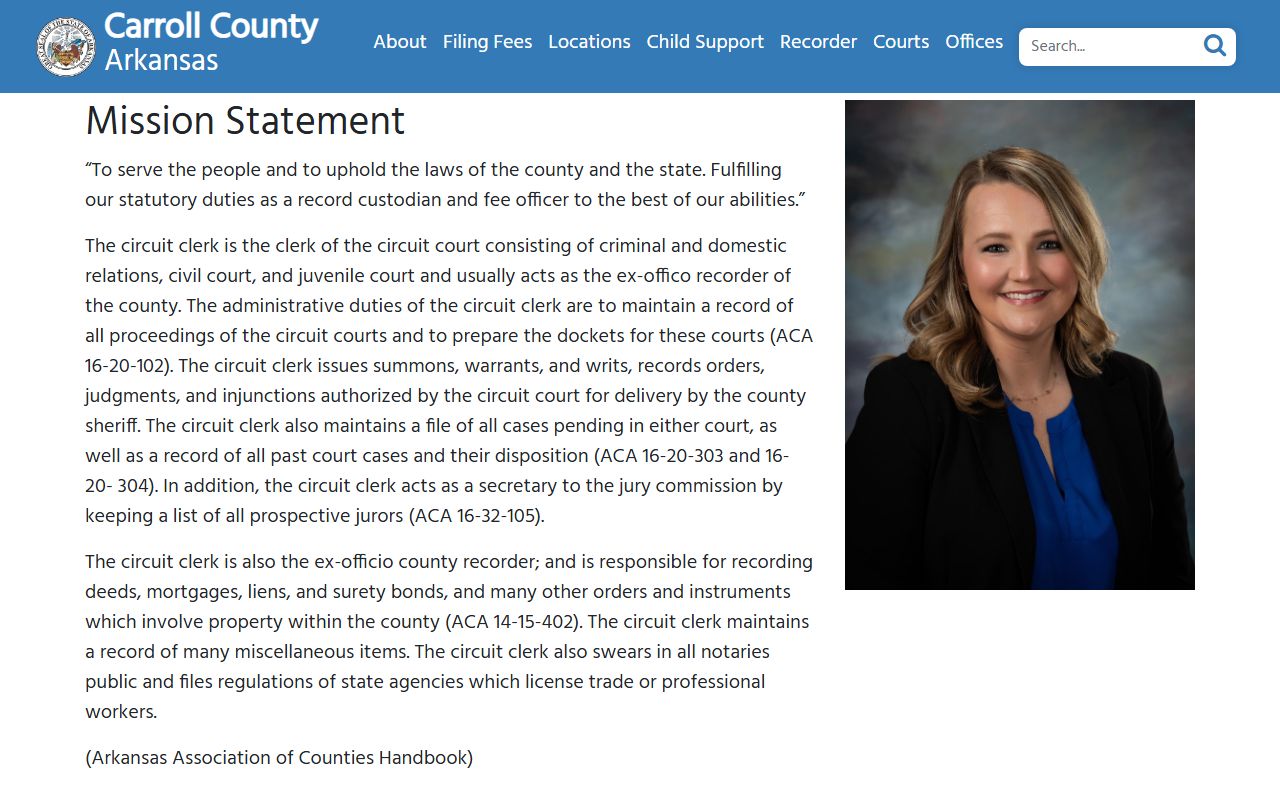 Carroll County divorce decree records - circuit clerk Sara Huffman