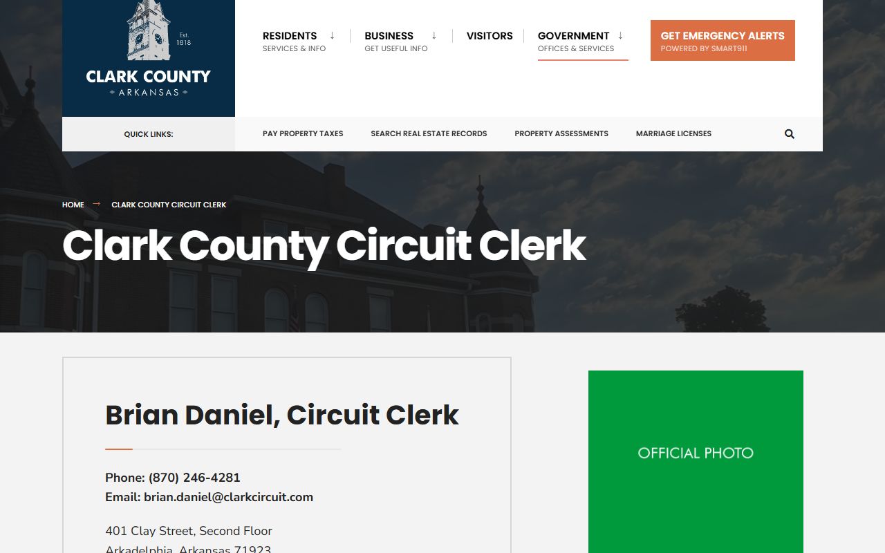 Clark County Circuit Clerk divorce decree records Arkadelphia Arkansas
