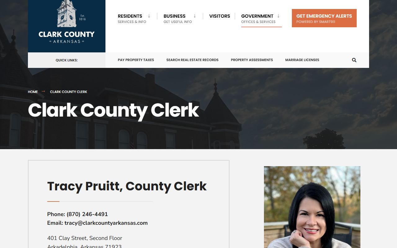 Clark County Clerk divorce decree related records Arkadelphia