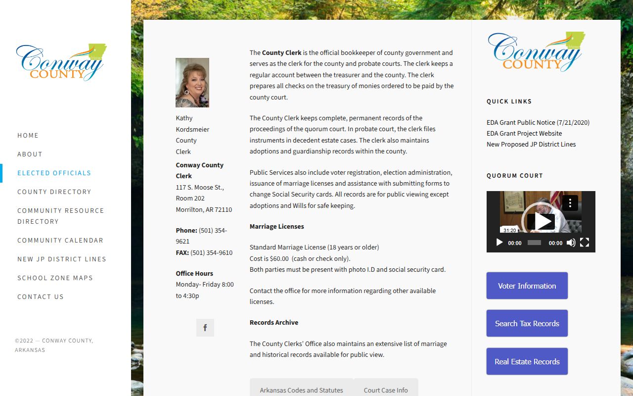 Conway County Clerk records Arkansas divorce decree related documents Morrilton