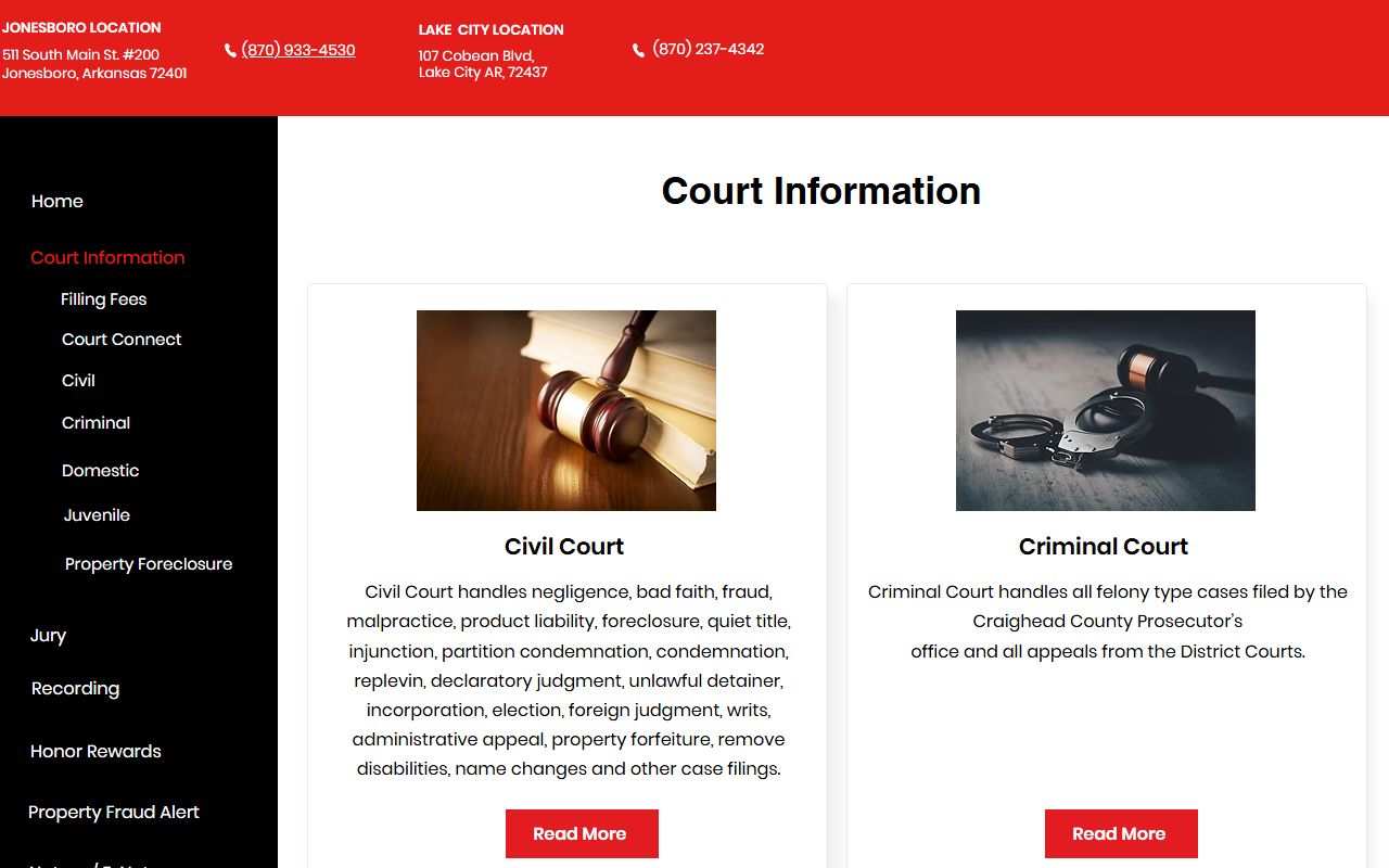 Craighead County Circuit Clerk divorce decree records Jonesboro Arkansas